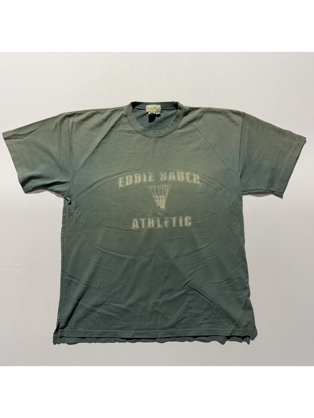 Eddie Bauer Athletic Green Badminton Graphic T-Shirt Vintage